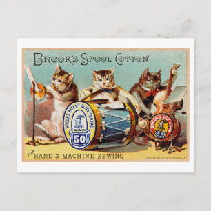 Brook's Spool Katoen Kat Advertentie Briefkaart