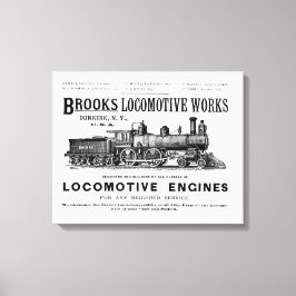 Brooks Steam Locomotive Works 1890 Canvas Afdruk