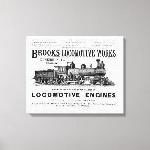 Brooks Steam Locomotive Works 1890 Canvas Afdruk