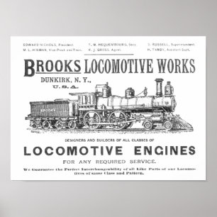 Brooks Steam Locomotive Works 1890 Poster-2 Poster