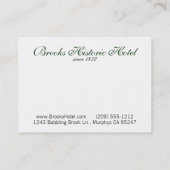 Brooks Visitekaartje (Achterkant)