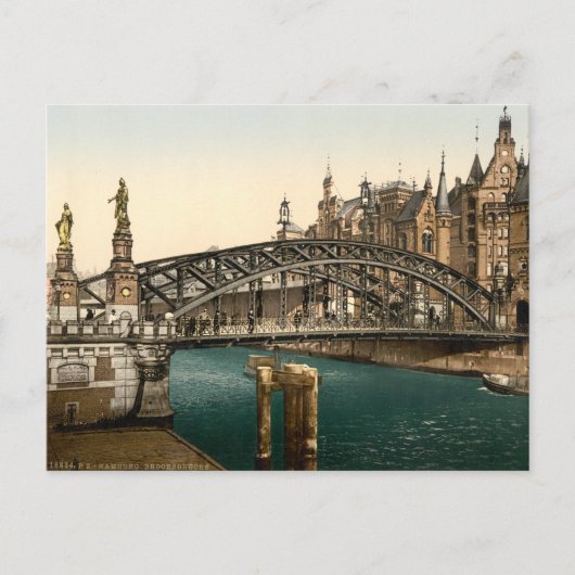 Brooksbrucke Bridge, Hamburg, Duitsland Briefkaart (Voorkant)