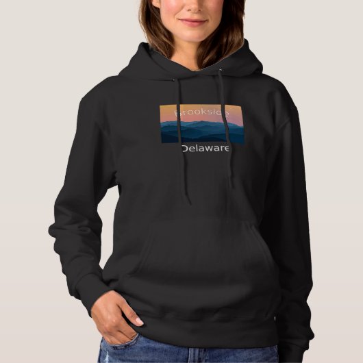 Brookside Delaware Berg zonsondergang thuisstad Hoodie (Voorkant)