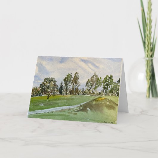Brookside golfbaan nr. 1 Waterverf Bedankkaart (Voorkant)