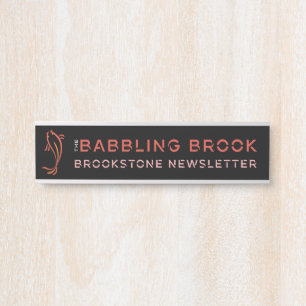 Brookstone Babbling Brook (2 x 8 inch), zilver Deurbordje