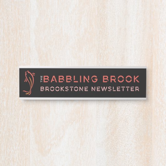 Brookstone Babbling Brook (2 x 8 inch), zilver Deurbordje (Voorkant)