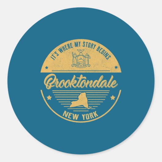 Brooktondale New York Its Where My Story Begins _2 Ronde Sticker (Voorkant)