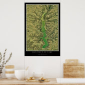 Brookville Lake Indiana Satellite Afbeelding Poste Poster (Keuken)