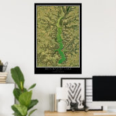 Brookville Lake Indiana Satellite Afbeelding Poste Poster (Thuiskantoor)