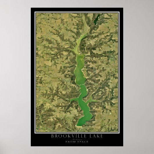 Brookville Lake Indiana Satellite Afbeelding Poste Poster (Voorkant)