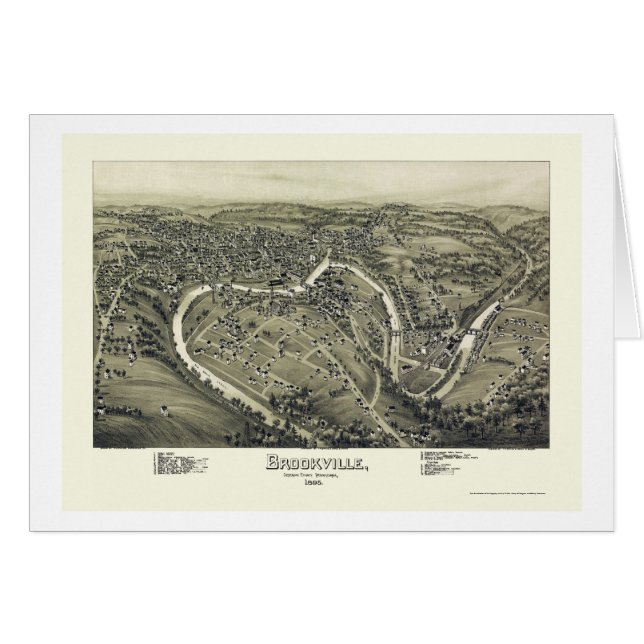Brookville, PA Panoramic Map - 1895 (Voorkant Horizontaal)