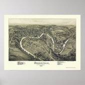 Brookville, PA Panoramic Map - 1895 Poster (Voorkant)