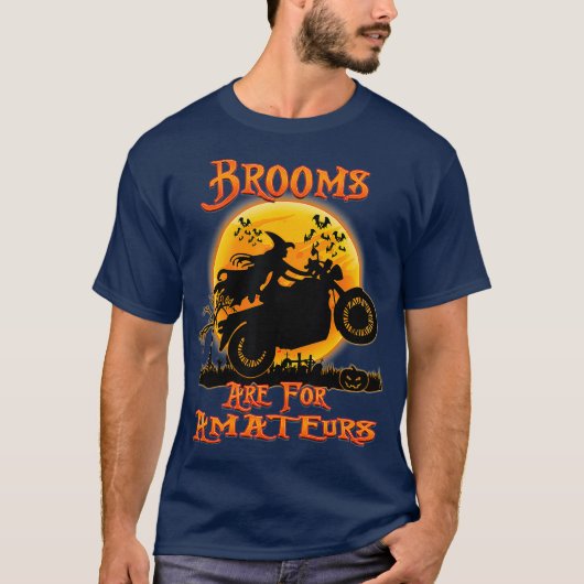 Broom: Amateurs Witte motorfiets T-shirt (Voorkant)