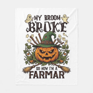 Broom Broke Farmar Halloween Pompoen Heksenhoed Ge Fleece Deken