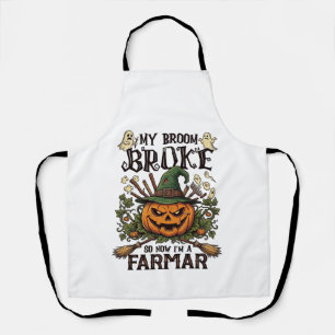 Broom Broke Farmar Halloween Pompoen Heksenhoed Ge Schort