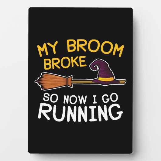 Broom Broke Witch Running Fotoplaat (voorkant)