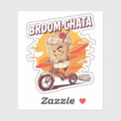 Broom-chata Funny Halloween Cocktail Pun Sticker (Vel)
