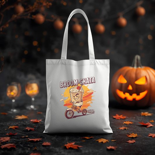 Broom-chata Funny Halloween Cocktail Pun Tote Bag