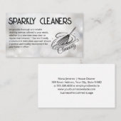 Broom Cleaning Logo | Sparkles | Huishoudelijke hu Visitekaartje (Voorkant / Achterkant)