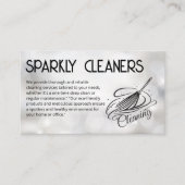 Broom Cleaning Logo | Sparkles | Huishoudelijke hu Visitekaartje (Voorkant)