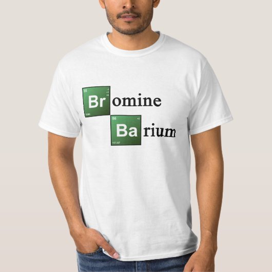 Broom en Barium Periodic Table Chemistry Elemen T-shirt (Voorkant)