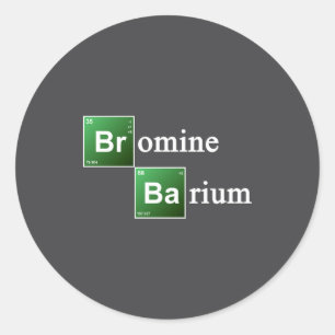 Broom en Barium Periodiek Systeem Chemie Element Ronde Sticker