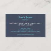 Broom Home Cleaning House Keeping Navy Blue Visitekaartje (Achterkant)