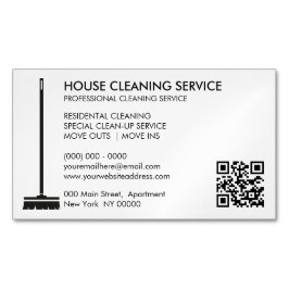 Broom Janitorial Cleaner Eenvoudige QR-code Magnetisch Visitekaartje