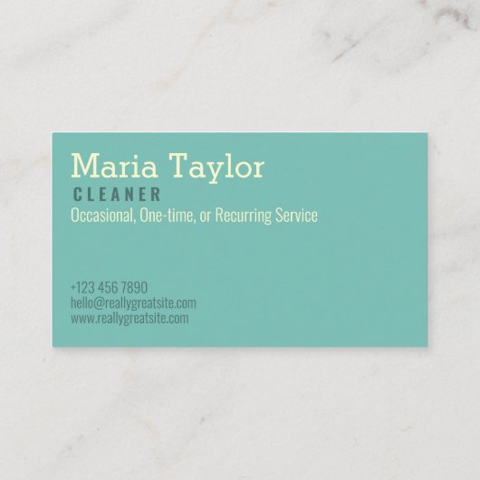 Broom Logo Modern Cleaning Service Visitekaartje (Achterkant)
