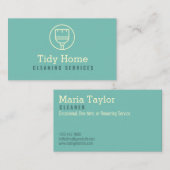 Broom Logo Modern Cleaning Service Visitekaartje (Voorkant / Achterkant)