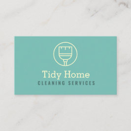 Broom Logo Modern Cleaning Service Visitekaartje