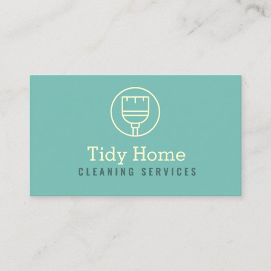 Broom Logo Modern Cleaning Service Visitekaartje (Voorkant)
