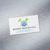 Broom Mop Cleaning Supplies | Maid Services Magnetisch Visitekaartje (Voorbeeld)