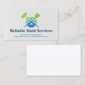Broom Mop Cleaning Supplies | Maid Services Visitekaartje (Voorkant / Achterkant)