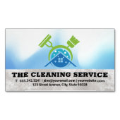 Broom Mop | Schoonmaakbenodigdheden Home Logo Magnetisch Visitekaartje (Voorkant)