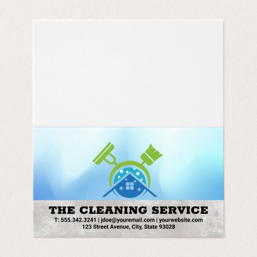 Broom Mop | Schoonmaakbenodigdheden Home Logo Visitekaartje (Buitenkant ongevouwen)