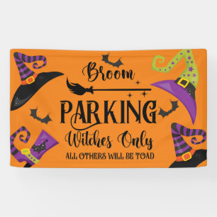 Broom Parking Witch Pet Bat Halloween Funny Party Spandoek