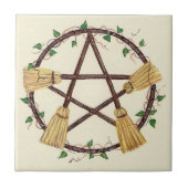 Broom Pentagram Tile Tegeltje (Voorkant)