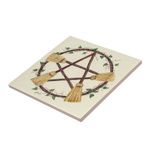 Broom Pentagram Tile Tegeltje (Zijkant)