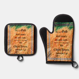 Broom Sage Abstract Filippijnen 4vs19 Ovenwant & Pannenlap Set