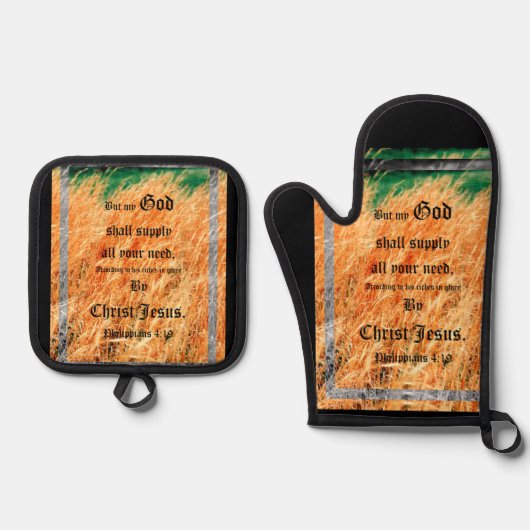 Broom Sage Abstract Filippijnen 4vs19 Ovenwant & Pannenlap Set (Voorkant)