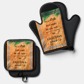 Broom Sage Abstract Filippijnen 4vs19 Ovenwant & Pannenlap Set (Voorkant / Achterkant)