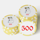 Broom Sneeuwman gele 500 gestreepte pokerchip (Opstapeling)