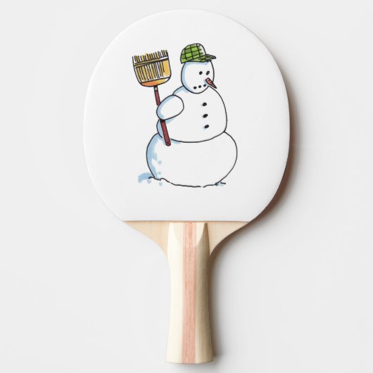 Broom Sneeuwman ping pong paddle Tafeltennisbatje (Voorkant)