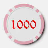 Broom Sneeuwman roze 1000 gestreepte pokerchip (Achterkant)