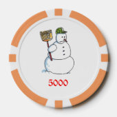 Broom Sneeuwman sinaasappel 5000 gestreepte pokerc Poker Chips (Voorkant)