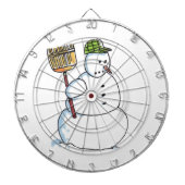 Broom Snowman dartboard Dartbord (Voorkant)