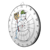 Broom Snowman dartboard Dartbord (Voorkant Rechts)