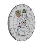 Broom Snowman dartboard Dartbord (Voorkant Links)