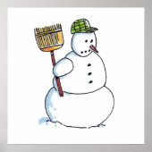 Broom Snowman matte poster (Voorkant)